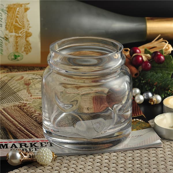 Embossed clear candle glass jar for living room